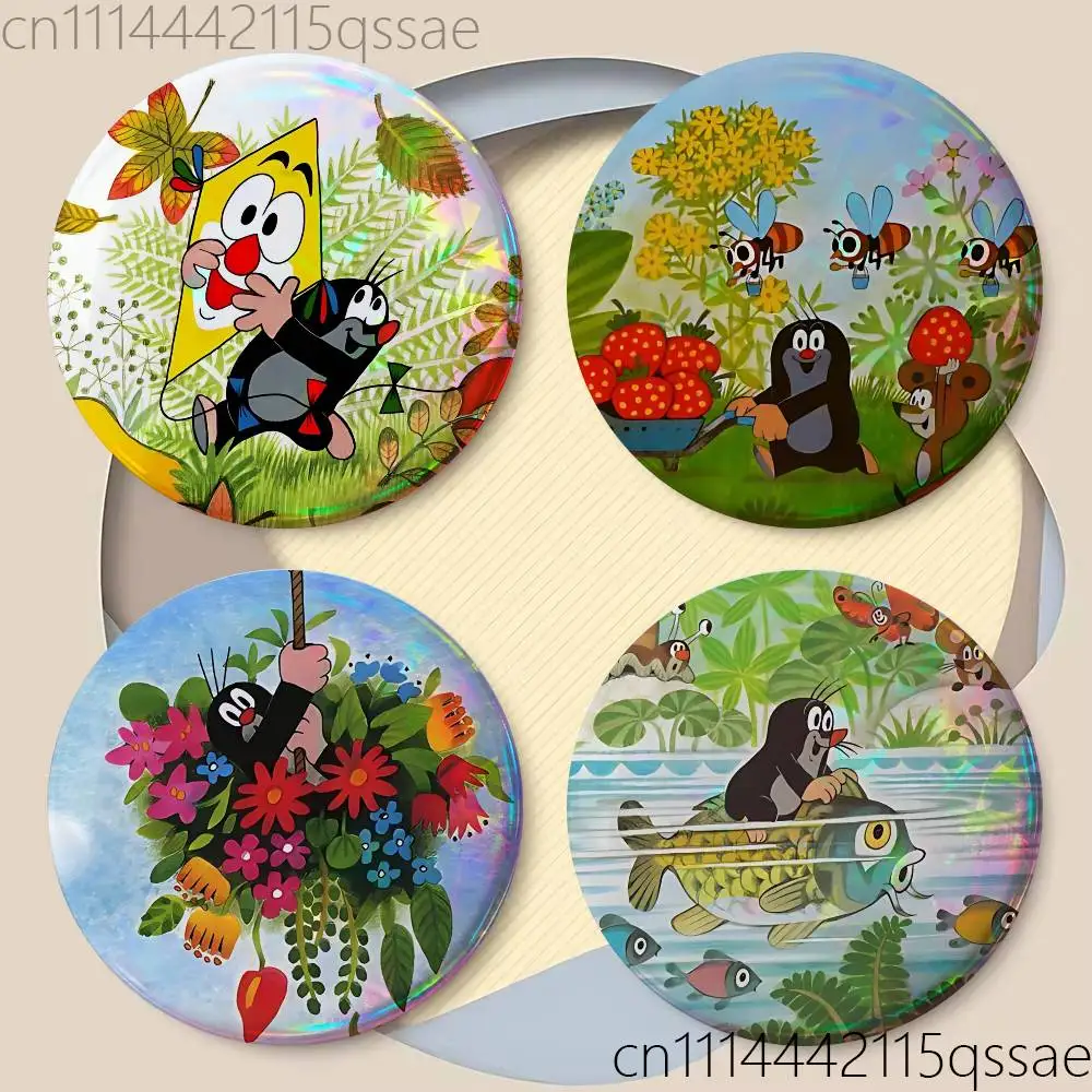 Cartoon L-Little M-Mole 25/32/44/58/75mm Badges Bright Printed Icon Gift For Friends Badge Collar Brooch Lapel Pin Metal
