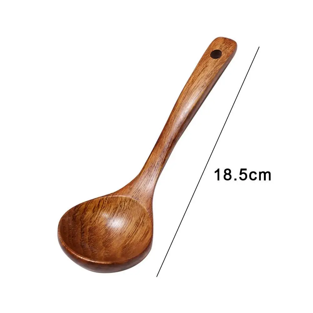 3 ألوان المطبخ ملاعق خشبية الخشب الطبيعي ملعقة شوربة مقبض طويل العسل القهوة الحليب ملعقة صغيرة التوابل بهار المجارف أدوات المائدة #4