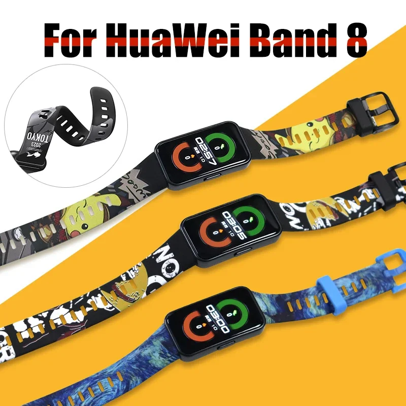 Watchbands for Huawei Band 8-NFC Replacement Wristband Soft Silicone bands Sport Bracelet on Smart Band8 Watch strap Accessories