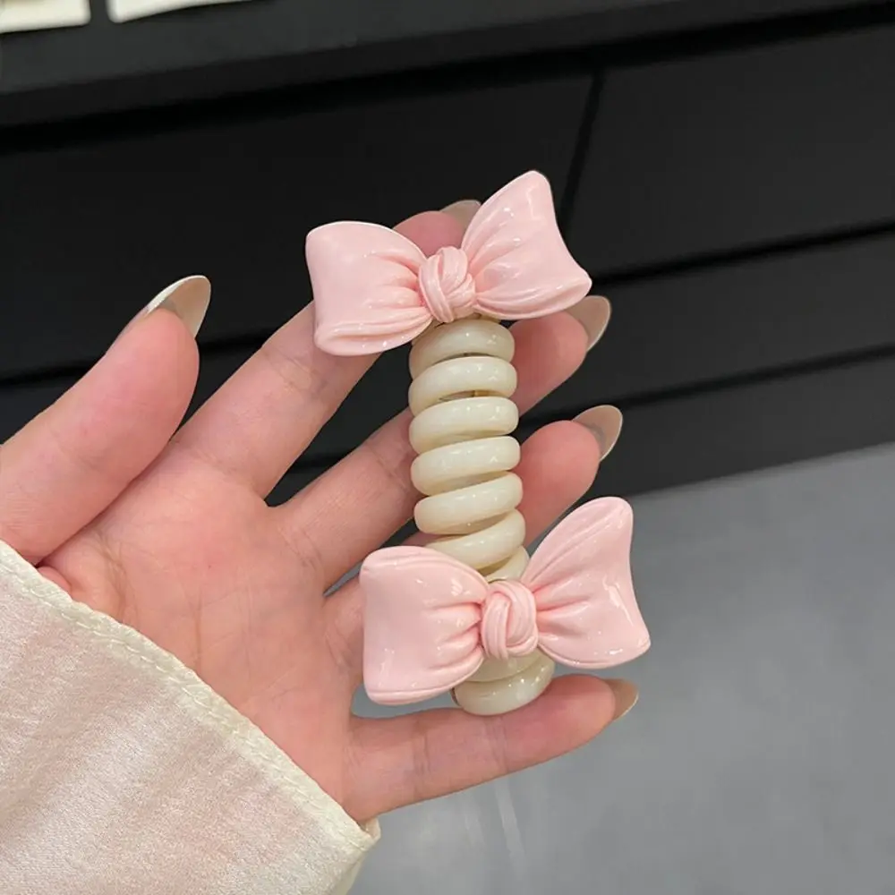 جديد البلاستيك القوس عقدة الشعر الدائري الراقية ذيل حصان فقاعة جديلة إكسسوارات الشعر لطيف رئيس حلية سلك الهاتف الشعر الدائري فتاة