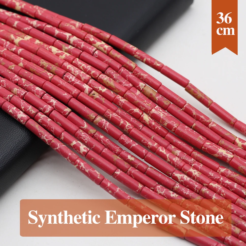 

Natural Emperor Stone Beads Cylindrical Natural Semi Precious Stone Loose Beaded for Making DIY Jewerly Necklace Bracelet 4x13mm