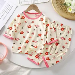 Baby Underwear Set 2023 Autumn New Printing Boys Girls Cotton Children Suit Homewear Clothes