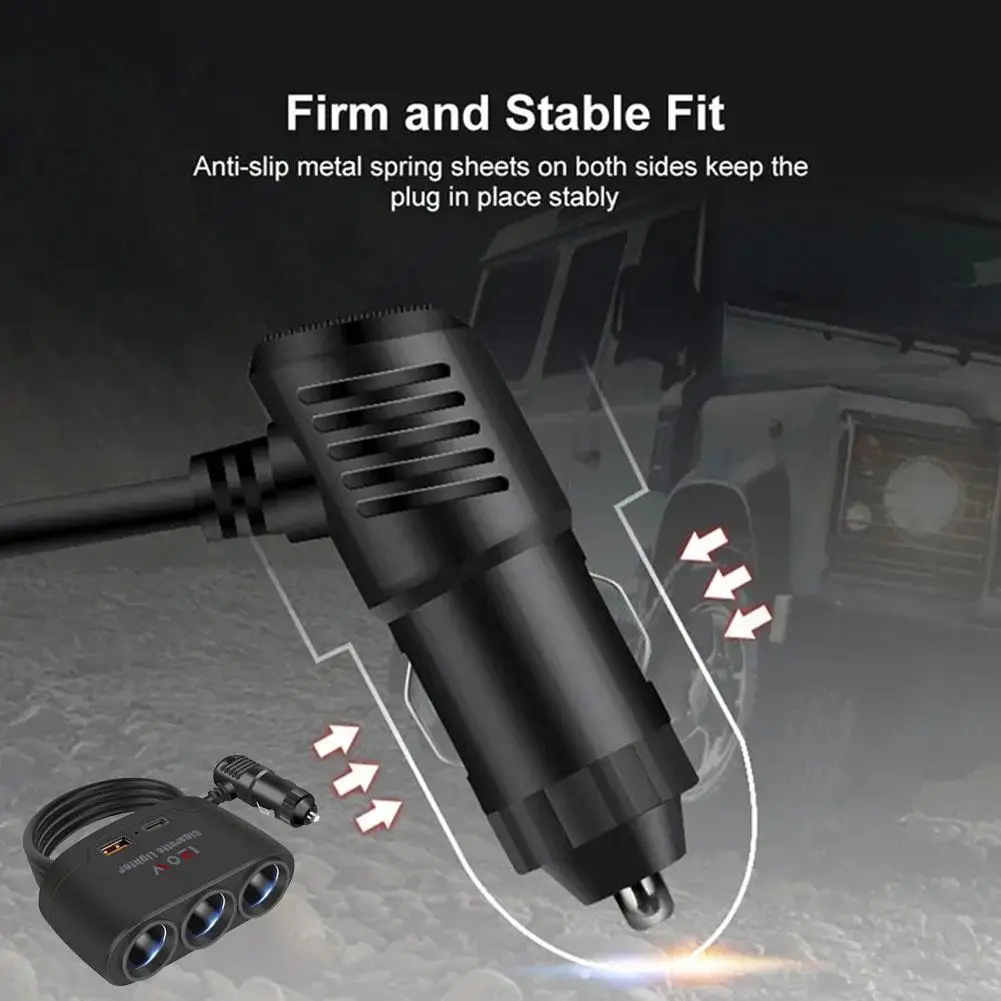 3 in 1 Dual-USB-Buchse 120W Auto Zigaretten anzünder Splitter 12V 24V Schnell ladegerät Stecker Telefon Netzteil für Auto DVR GPS Dashcam – Detail 7