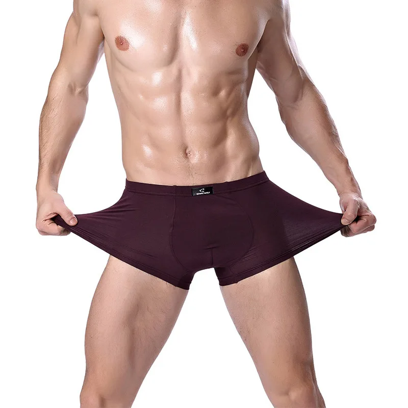 2022 New Men\'s Underwear Boxer Shorts Bamboo Fiber Solid Color Pants Breathable Antibacterial Pantalones Para Hombres