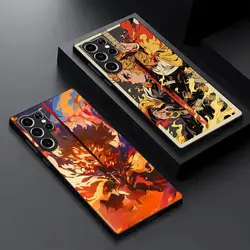 Kimetsu No Yaiba Kyojuro Rengoku Phone Case For Samsung Galaxy S25 S24 S23 S22 S21 S20 Plus Ultra Note20 Soft Black