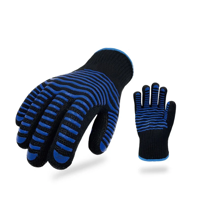 

BBQ Gloves High Temperature Resistance Oven Mitts 500 800 Degrees Fireproof Barbecue Heat Insulation Microwave Oven Gloves