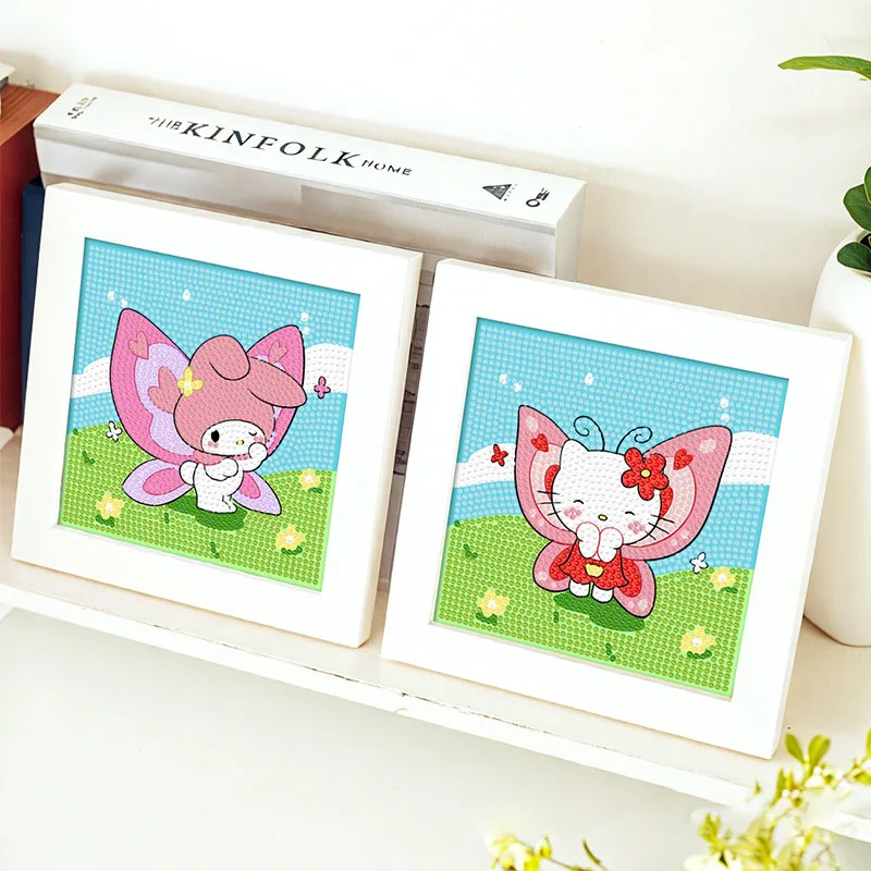 Sanrio Kuromi Diamond Decorative Painting Kitty Handmade 5D DIY Children's Diamond Poster Melody Full Diamond Home Decoration