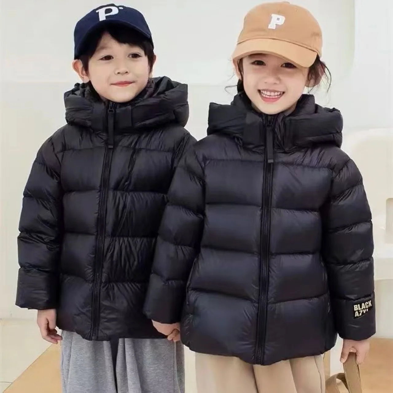 

Children's Down Jacket Thickened Middle And Large Children's Hooded Western Style Boys And Girls' Clothing Coat Winter