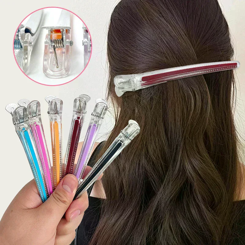 6pcs Pro Seamless Alligator Clip Hair Clip Barbershop Haircutting Sectioning Hairpin Salon Household Beauty Styling Tools