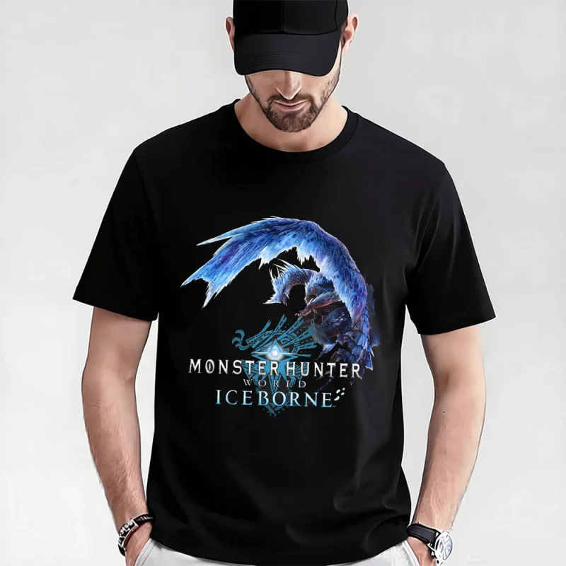 

icydragon 0316 Monster hunter world gift t shirt for men Cartoon Video game MHW Graphic Tee Y2K Clothes All size tops S-6XL