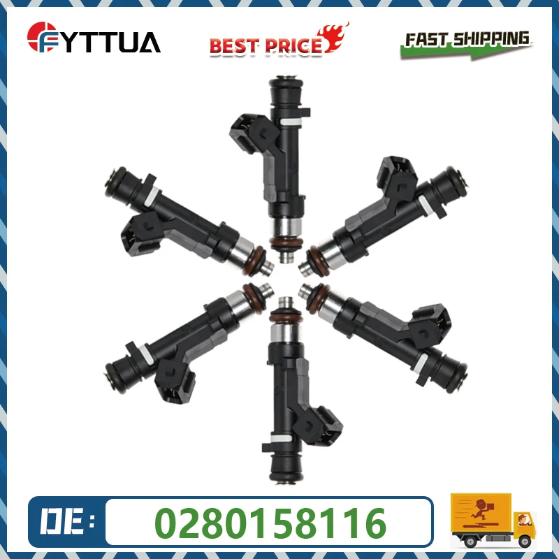 

6pcs High Quality fuel Injector 0280158116 for Porsche 911 Cayman Boxster 2.7L 3.4L 3.6L 3.8L 2007-2008 New