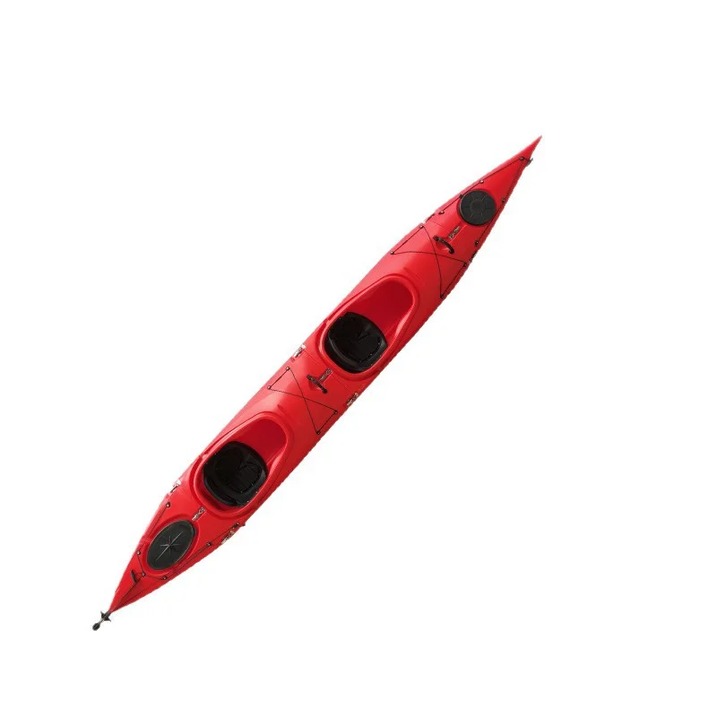 Two-person ocean boat with rudder and canoe combination boat