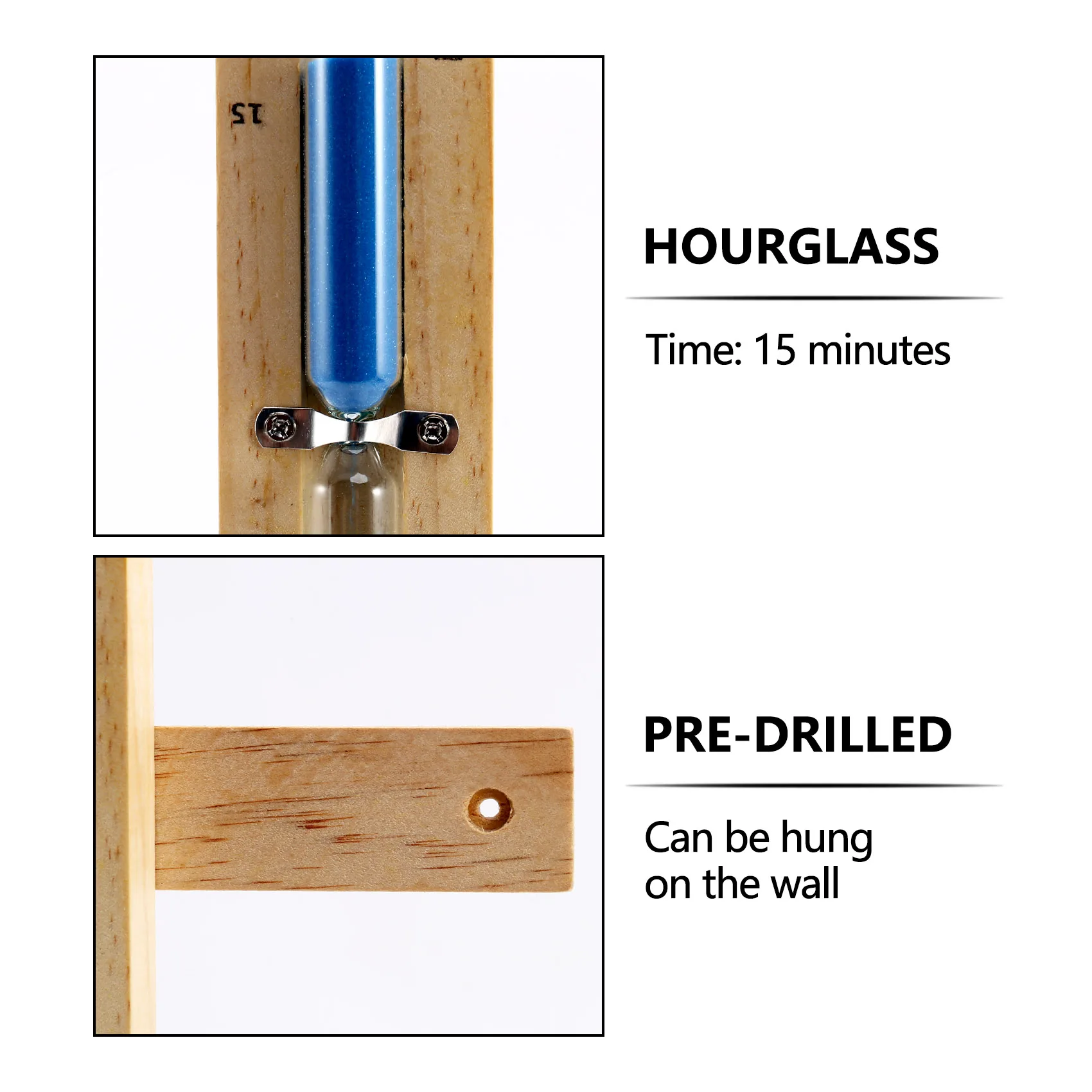 AB30-15 Minute Timer Sauna Hourglass Wall Rotating Sand Timer Countdown Clock 15 Minute