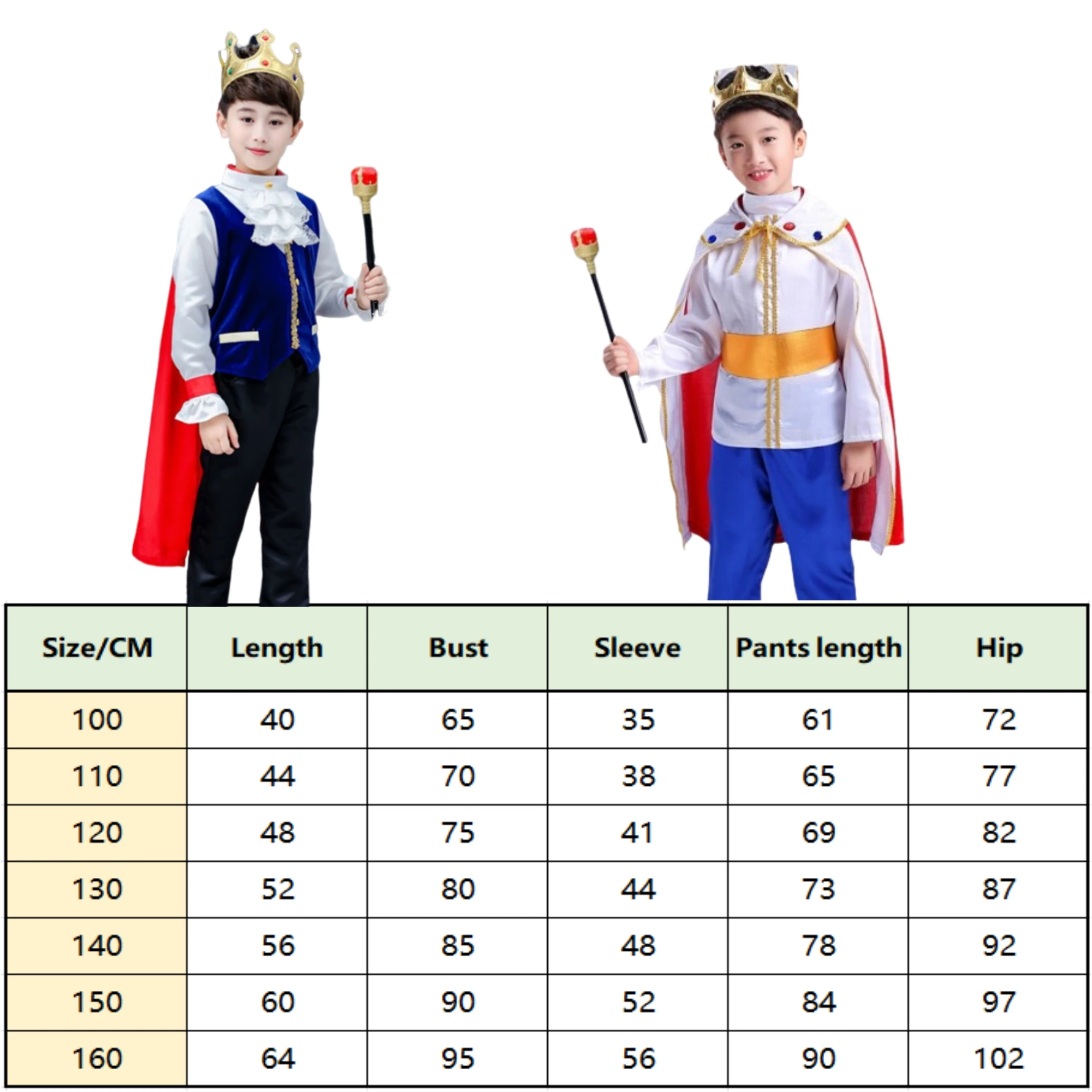 Children's The King Prince Cosplay Costume Halloween Carnival Boys 7 Piece Prince Crown Scepter Cloak Royalty Suit Clothing image 6