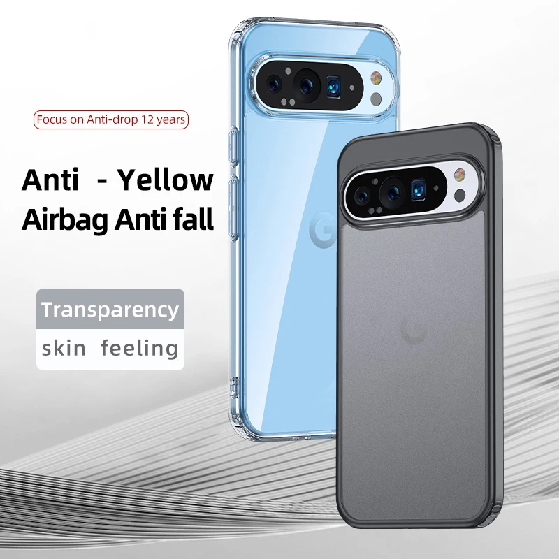 Clear Shockproof Case For Google Pixel 9 Pro 6.3 inches Pixel9 9Pro XL 9proXL 2024 Back Cover Pixel9pro Pixel9proXL Anti Yellow