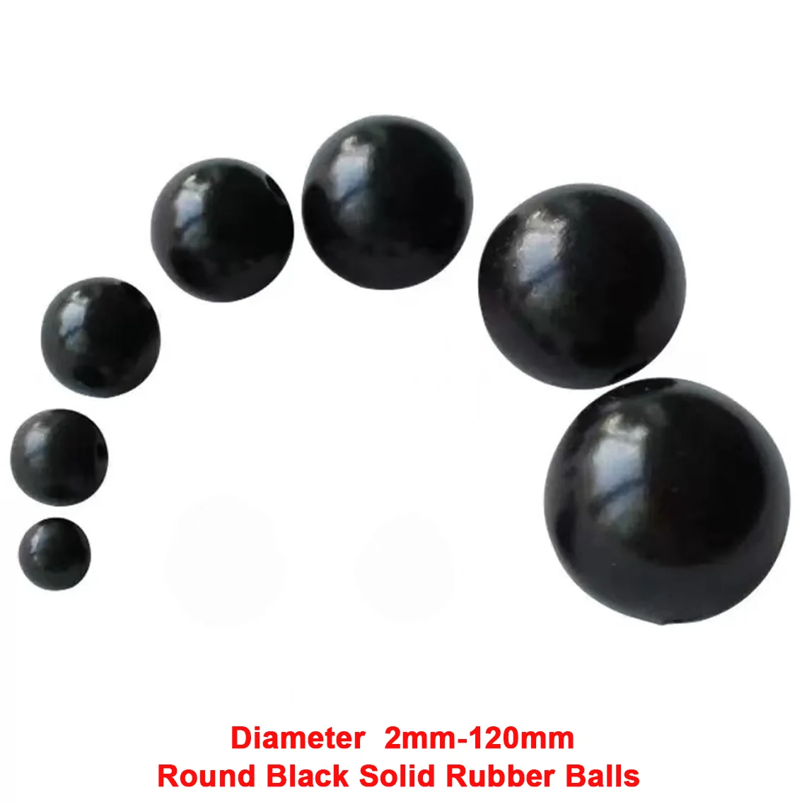 1-100 قطعة قطر 2/2.5/3/3.5/4.5/4.76/4.5/5/5.3-120 مللي متر الأسود الصلبة المطاط الكرة جولة ختم المطاط الكرة الصناعية DIY أجزاء