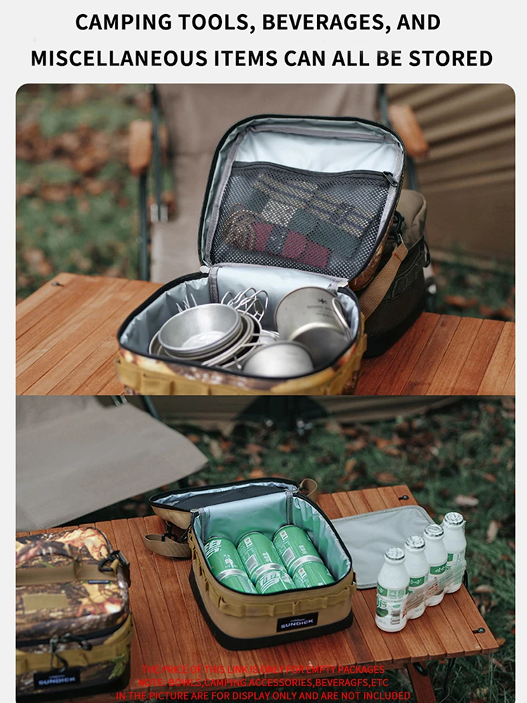 1 Schwarz/Braun/Armeegrün/Tarnfarben Optional Camping Isolierte Outdoor-Camping-Schüssel Becher Aufbewahrungstasche – Detail 6