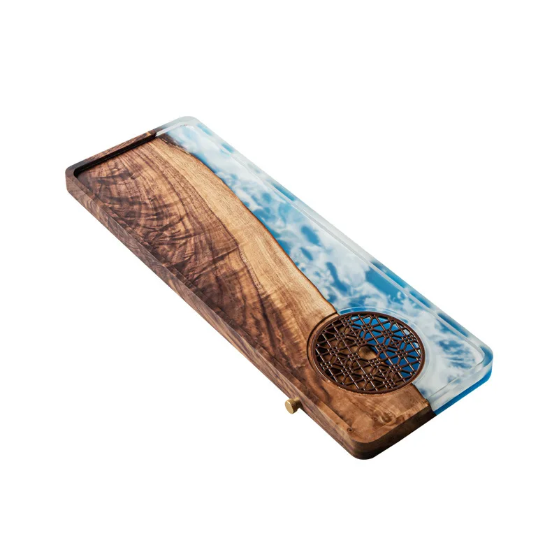 Walnut Resin Dry Brewing Table Small Tea Tray Holder Household Minimalist Wooden Tray
