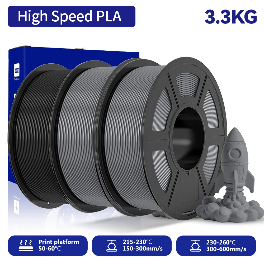 JAYO 3,3KG HS PLA 3D-Drucker-Filament 1,75mm Hochgeschwindigkeits-PLA 600mm/s Schneller Druck & Hohe Zähigkeit 3D-Druckmaterialien für 3D-Drucker