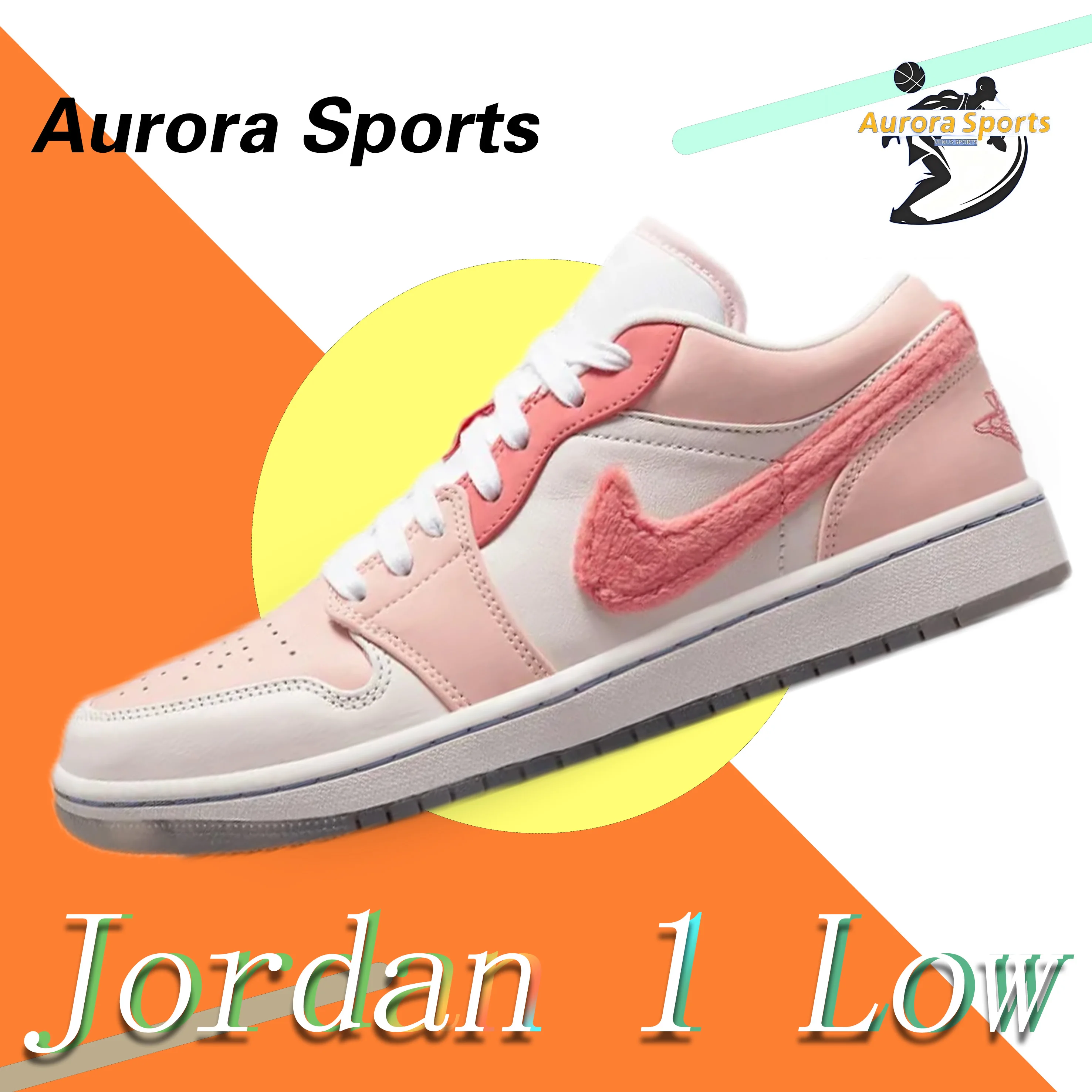 Jordan Air Jordan 1 low se “mighty swooshers” low-top retro hundred skid resistant wear comfortable board shoes pink