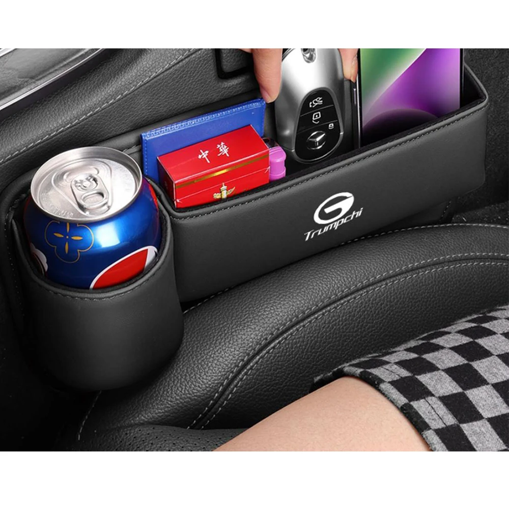 

For Trumpchi GAC GS3 Emzoom 2023 2024 Car Central Console Seat Gap Slit Storage Box paper bag Organizer Storage Knapsack Trim