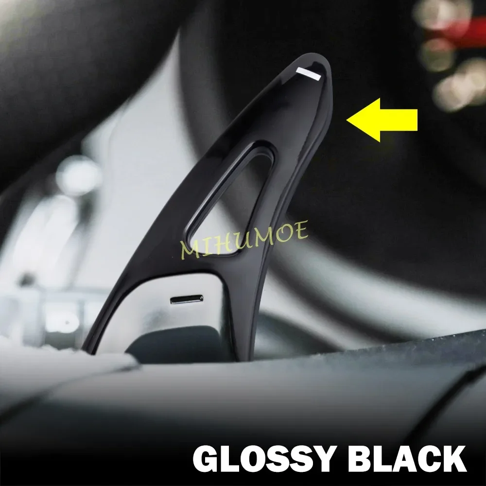 

For 2018-2023 Kia Stinger CK Steering Wheel Shift Paddle Shifter Extension Cover 2022 2021 2020 2019 Glossy Black