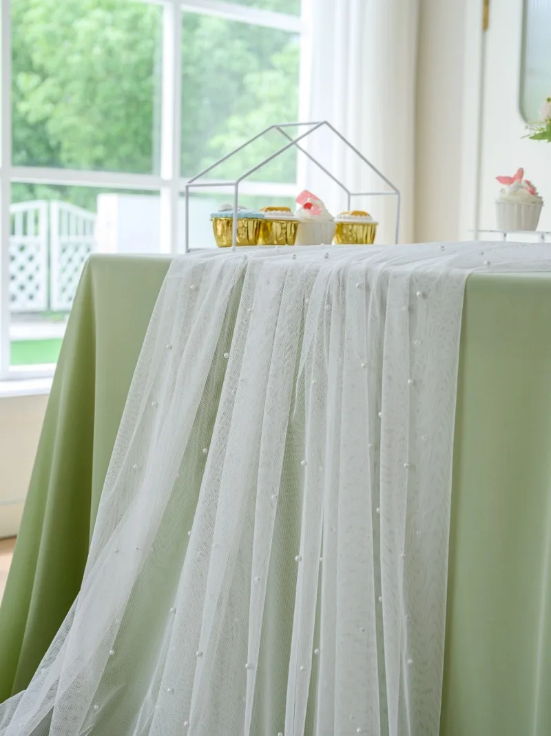 

INS 4 Colors Pearl Cloth Product Photography Background Cloth Dessert Table Cloth Pearl Yarn Decorative Table Cloth