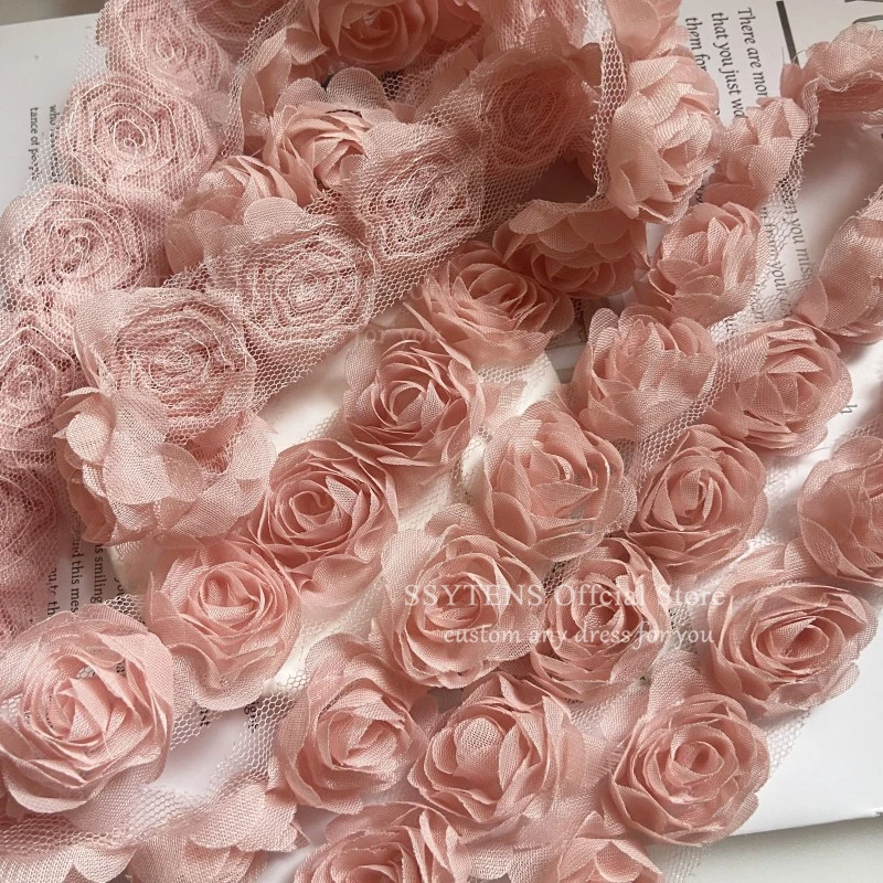 在庫あり シフォンレース ローズフラワー飾り 衣類アクセサリー - イブニングドレス パーティードレス装飾 ウェディングドレス 帽子 靴 スカート用