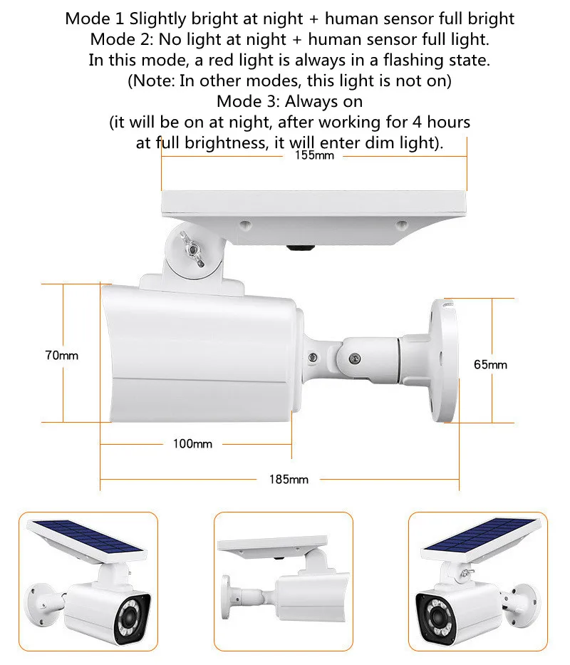 Solar Street Light Wall Lamp Simulation Monitoring Intelligent Control Human Sensor Induction Garden Lamp Searchlight Spotlight