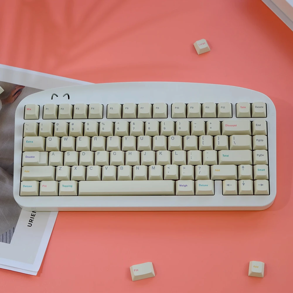 1 Set GMK Fro.yo Keycaps PBT 5 Sides Dye Subbed Key Caps Cherry Profile Lightproof Keycap For MX Switch 7U Split Spacebar ISO