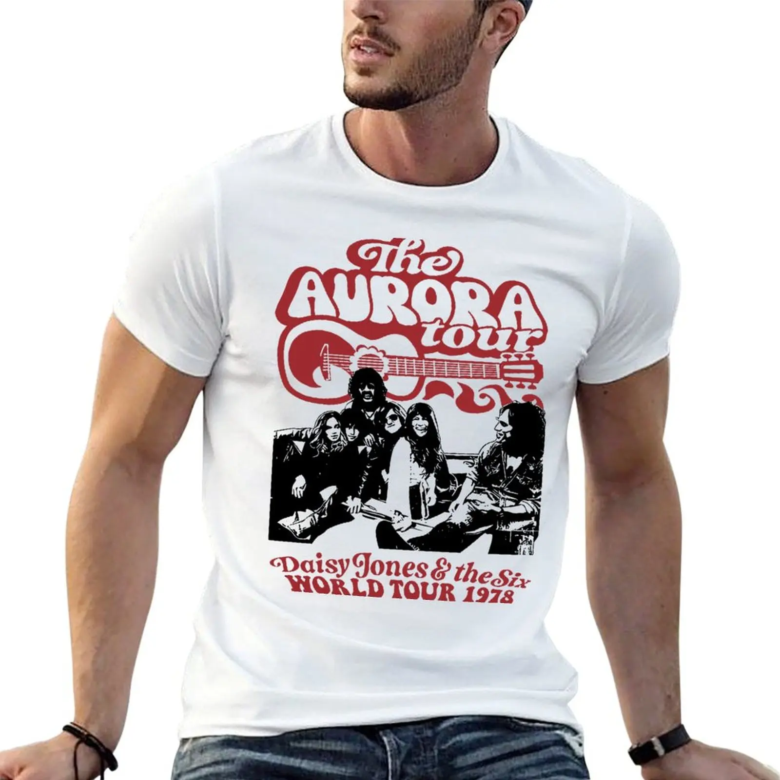 Vintage Daisy Jones And The Six 2 Side T-Shirt Casual All Match Short Sleeve T-Shirt