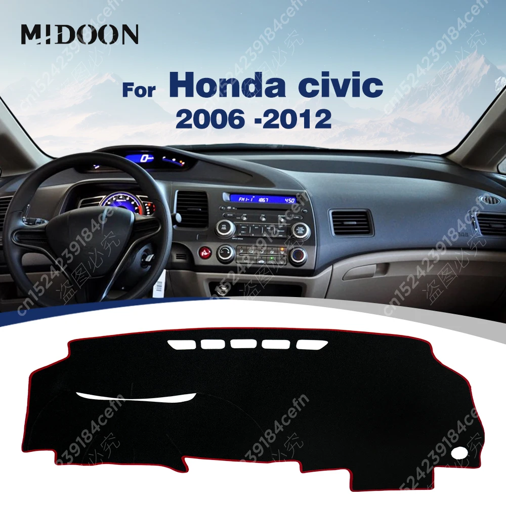 Car Dashboard Cover For Honda civic 2006 2007 2008 2009 2010 2011 2012 Dash Mat Sun Shade Anti-UV Carpets Car Accessories