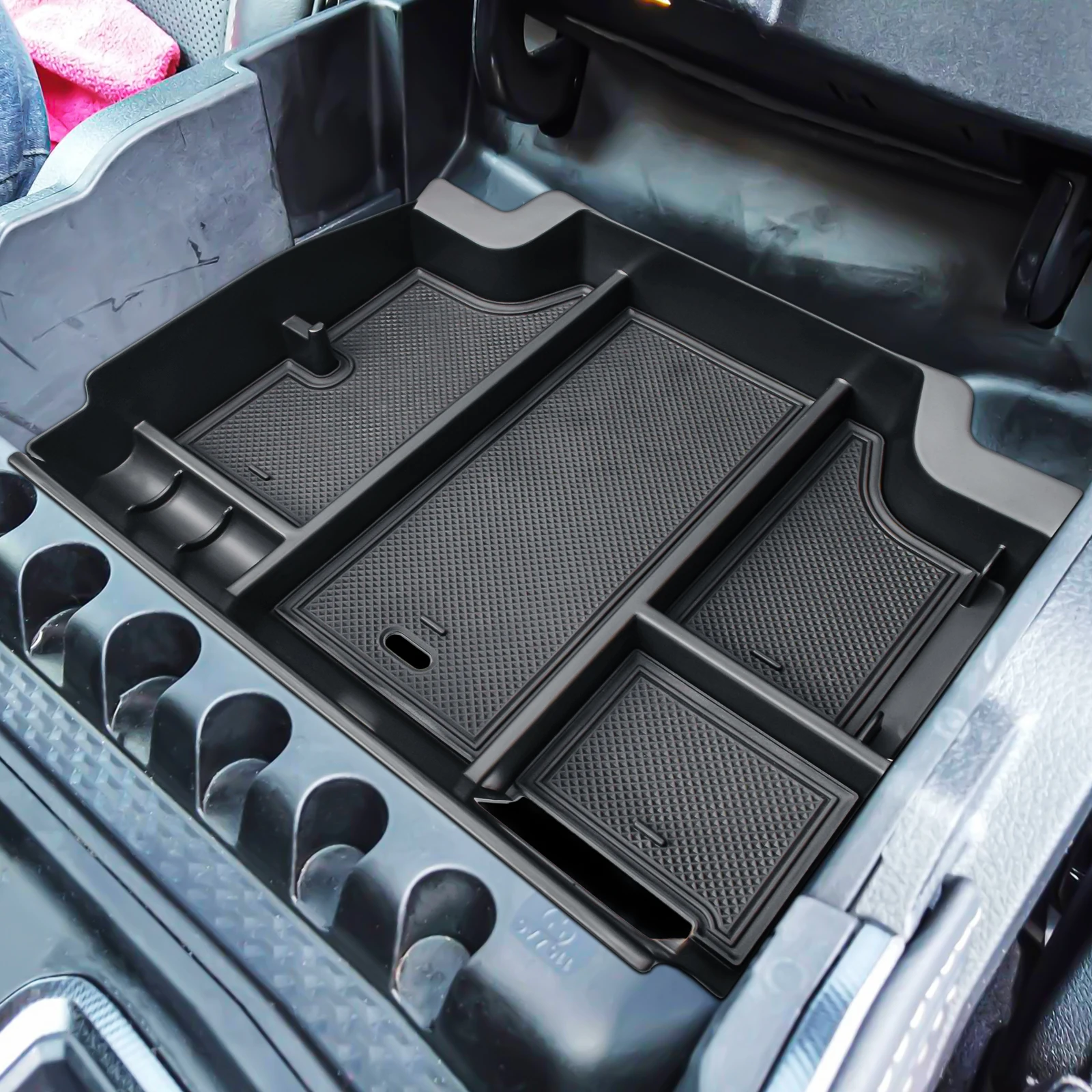 Center Console Tray for 2024 2023 2022-2019 Dodge RAM TRX 1500 Armrest Storage Box Car Center Console ABS Organizer Accessories