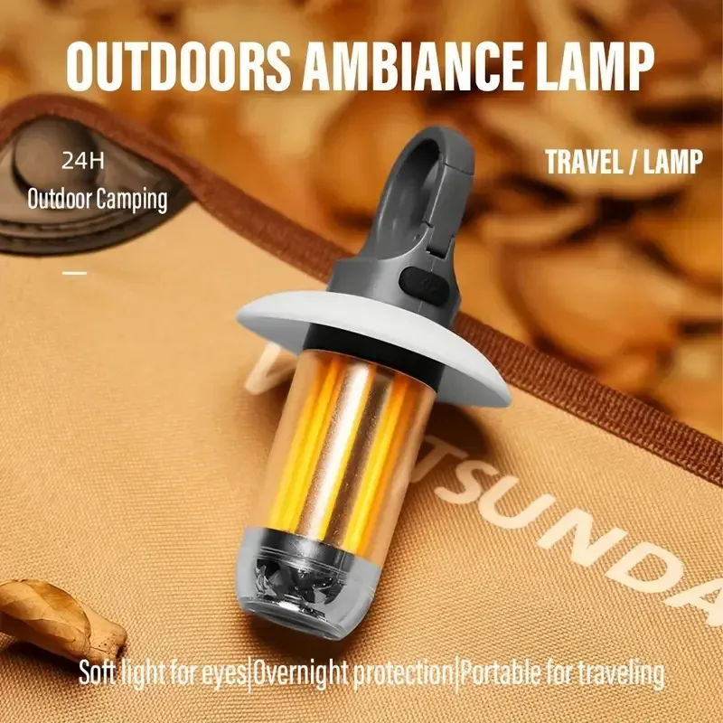 Multifunctional Mini Camping Lantern Dual Light Flashlight Ambient Lamp Rechargeable Emergency Outdoor Portable Hiking Light