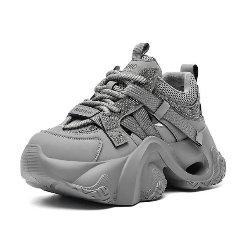 

7 см, горячая цена, супер горячая новая спортивная обувь с дышащей сеткой на толстой подошве, увеличивающая рост, модная женская повседневная обувь, кроссовки