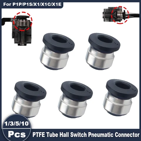 3D Printer PTFE Tube Hall Switch Pneumatic Connector, for Bambu Lab P1P/P1S/X1/X1C/X1E, 1.75mm Filament PTFE Feed Tube Connector
