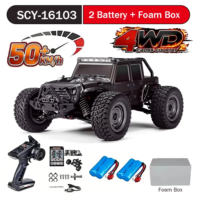 

16103 Fast Rc Cars 50km/h 1/16 Off Road 4WD with LED Headlights,2.4G Waterproof Remote Control Monster Truck for Adults and Kids