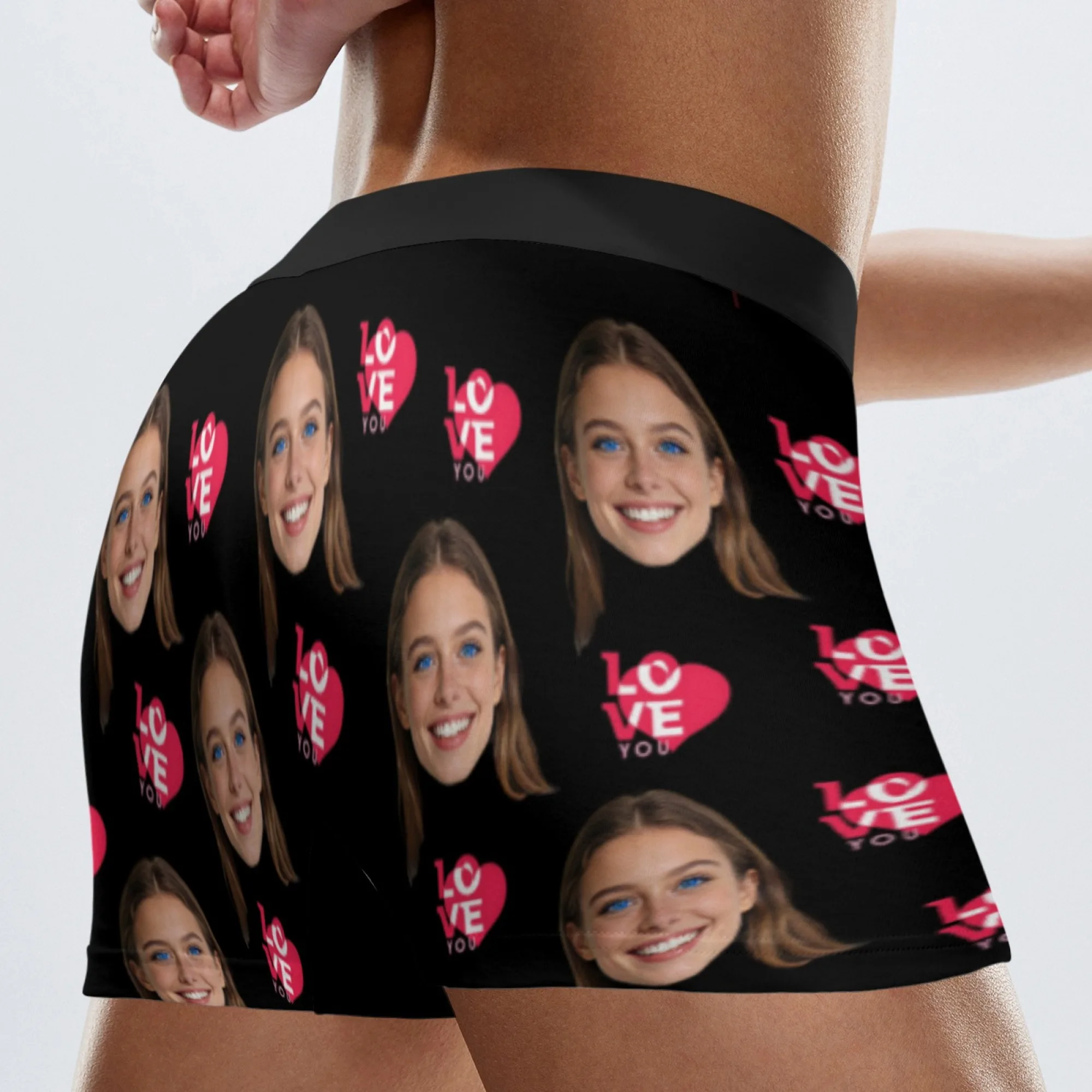Personalized facial photos customized underwear  flat cornered men's Valentine's Day gift for husband  anniversary gift for fath image 5