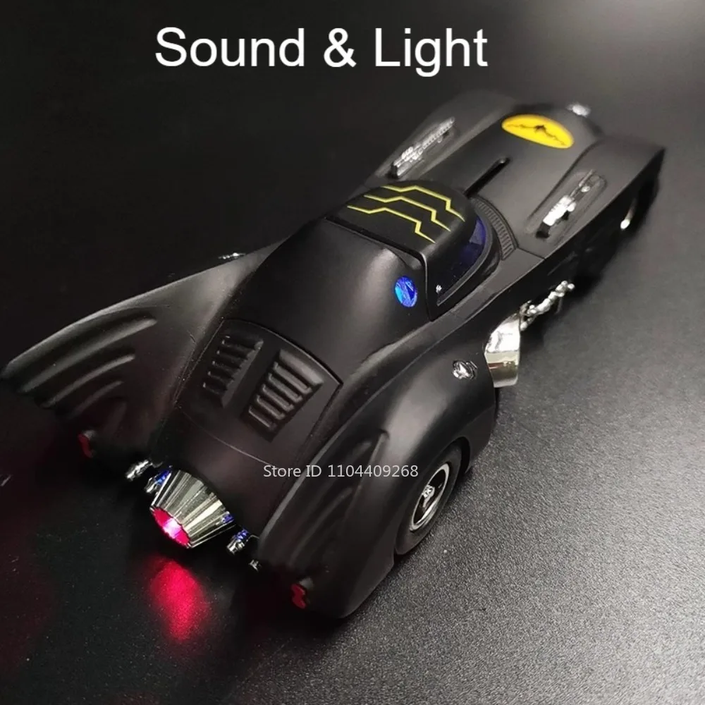 1:38 Scale Batmobile Toy Car Model Alloy Diecast Pull Back Sound Light Classic Movie Vehicles Models Hobby Ornaments Gifts