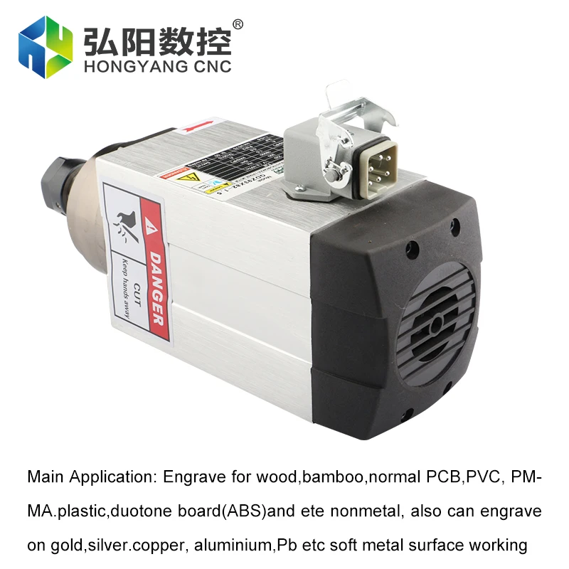 CNC แกนมอเตอร์1.5กิโลวัตต์220V/380V ที่มีหน้าแปลน Air Cooled มิลลิ่งแกน ER11/ER20สำหรับ CNC แกะสลักเราเตอร์ไม้