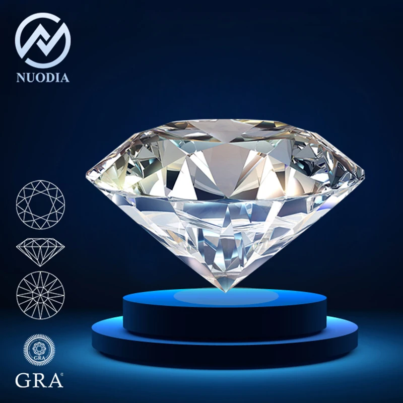 

5 / 10 Pcs Per Lot Super White D Color Moissanite Stone Round Cut 0.1-6.0ct VVS1 Positive Pass Diamond Test With GRA Certificate