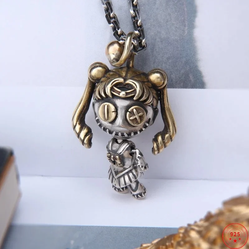 S925 Sterling Silver Charms Pendants for Women Men New Fashion Witchcraft Doll Voodoo Guardian Necklace Jewelry