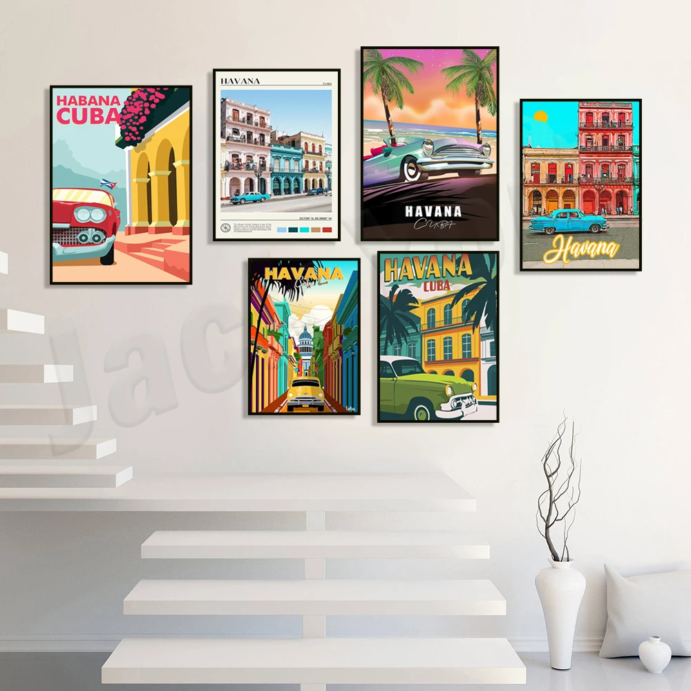 

Havana travel poster, City of a Thousand Pillars, Cuba skyline, Cuba landmarks, Havana art caribbean poster, Havana Cuba gifts