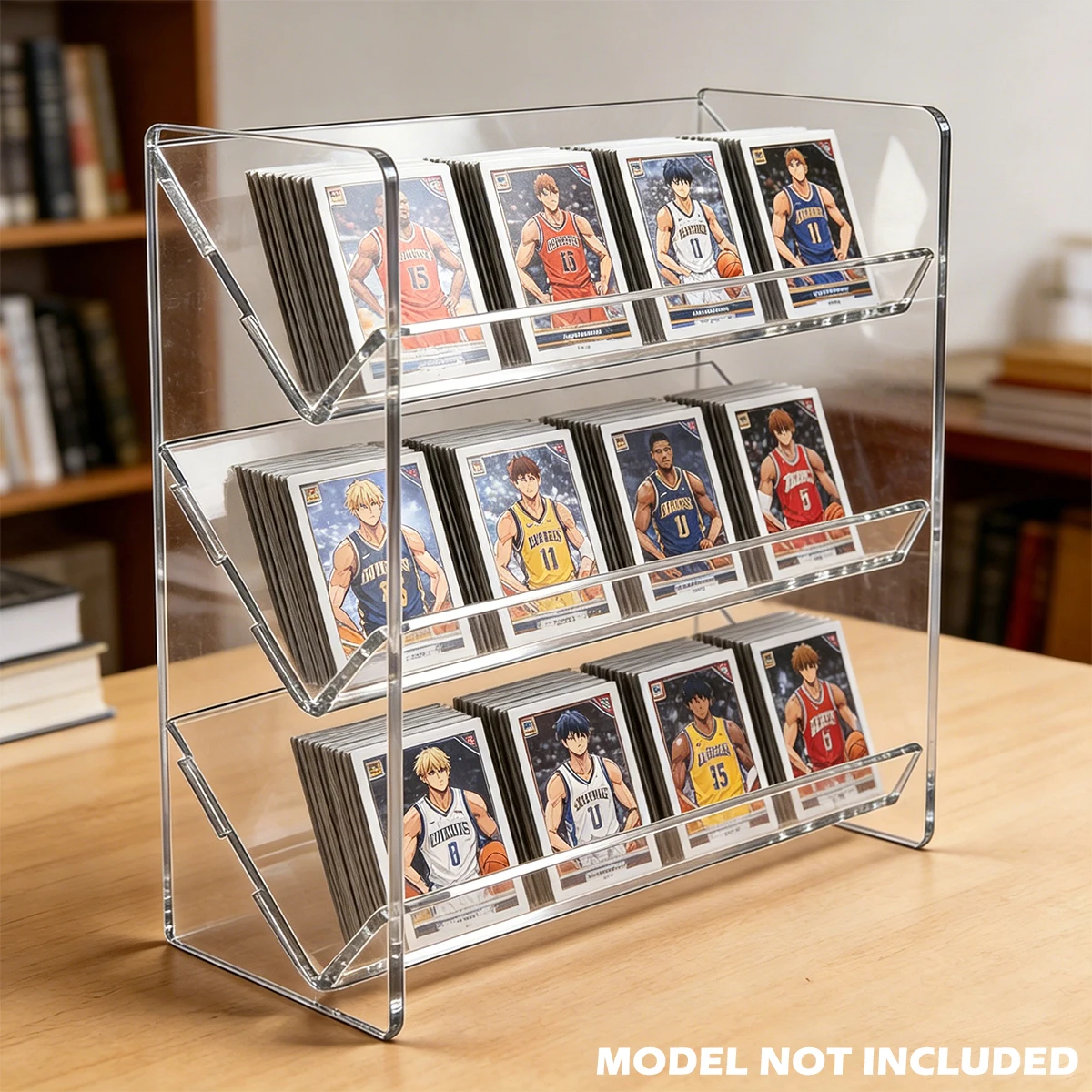 Clear Acrylic Multi-Tier Card Display Stand – Transparent Tiered Organizer for Collectible, Trading & Sports Cards
