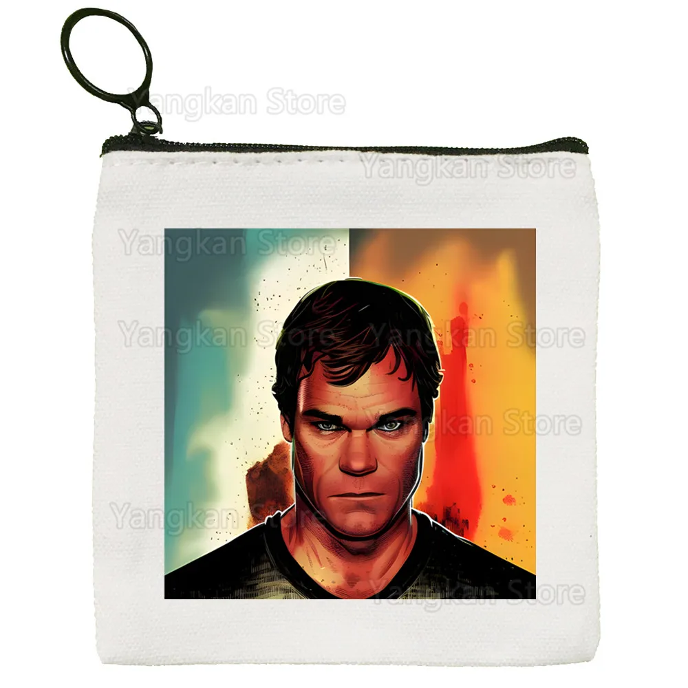 محفظة Dexter Morgan المخصصة للعملات المعدنية، حافظة مفاتيح بسيطة، حقيبة قماش صغيرة، محفظة عملات إبداعية جديدة #4