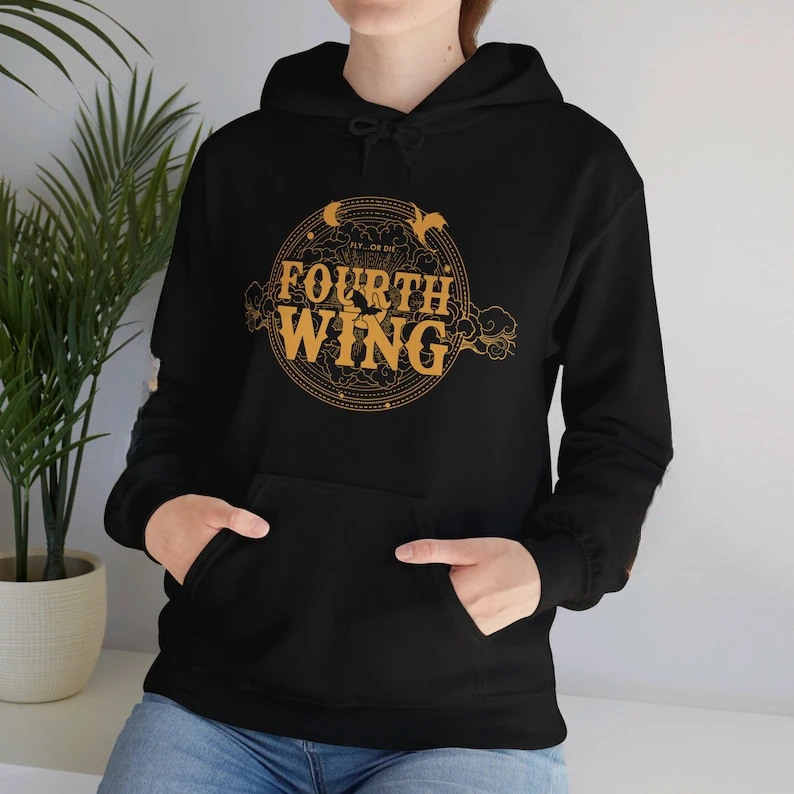 Fourth Wing Hooded Sweatshirt | Fly or Die | Bookish Gift Hoodie Dragons Hoodie Sweatshirts Aesthetic Y2k Clothes Hoodies Women