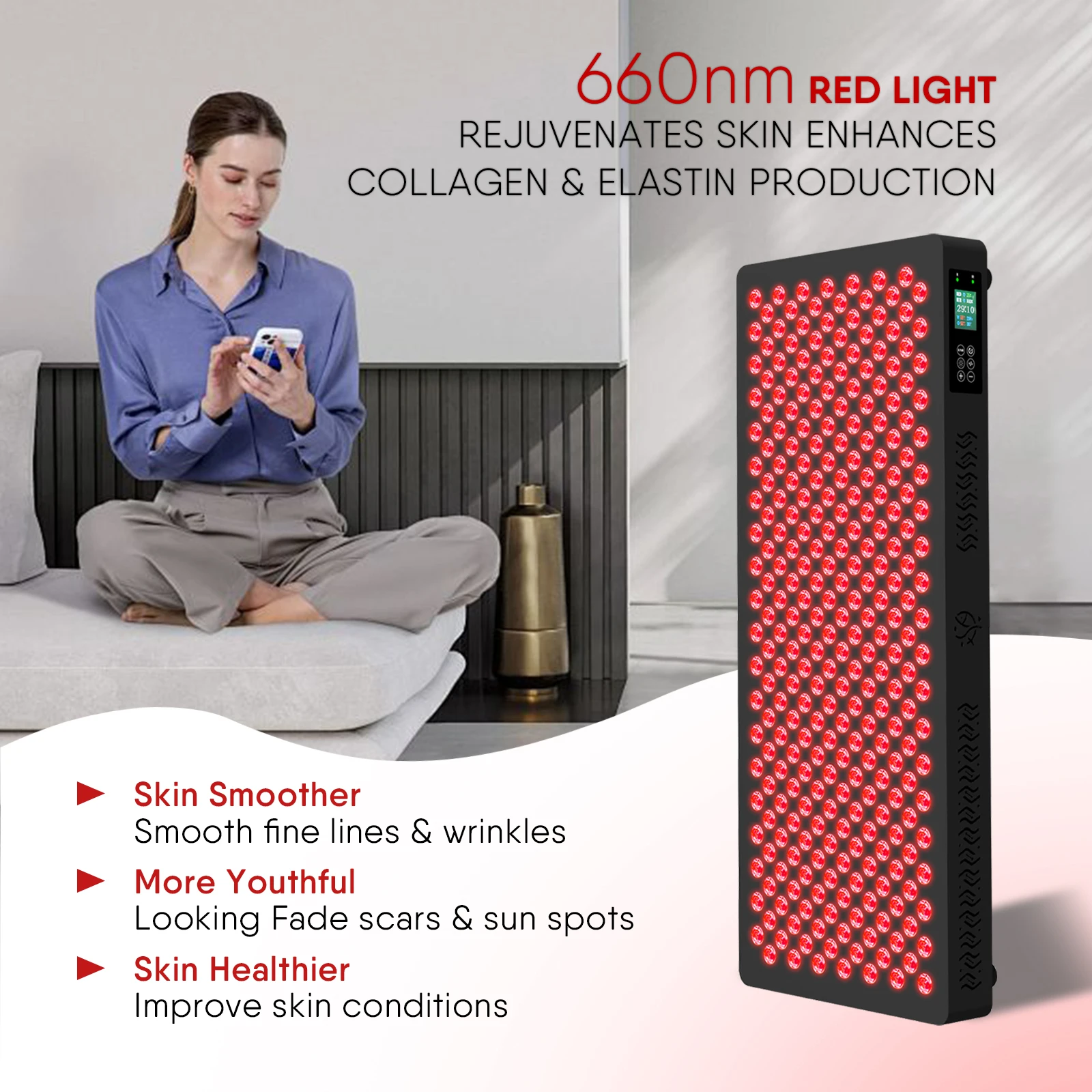 280LEDs 1400W Dual-Chip Red Light Therapy Device  Full Body Pain Management,LED Therapy Panel