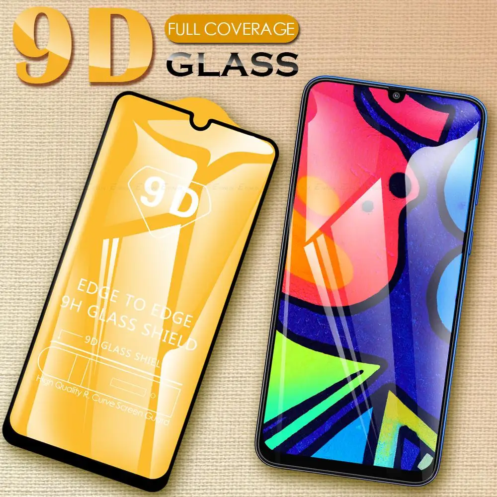 9D Full Cover Tempered Glass For Samsung Galaxy F02s F12 F22 F41 Screen Protector Protective Film Glass