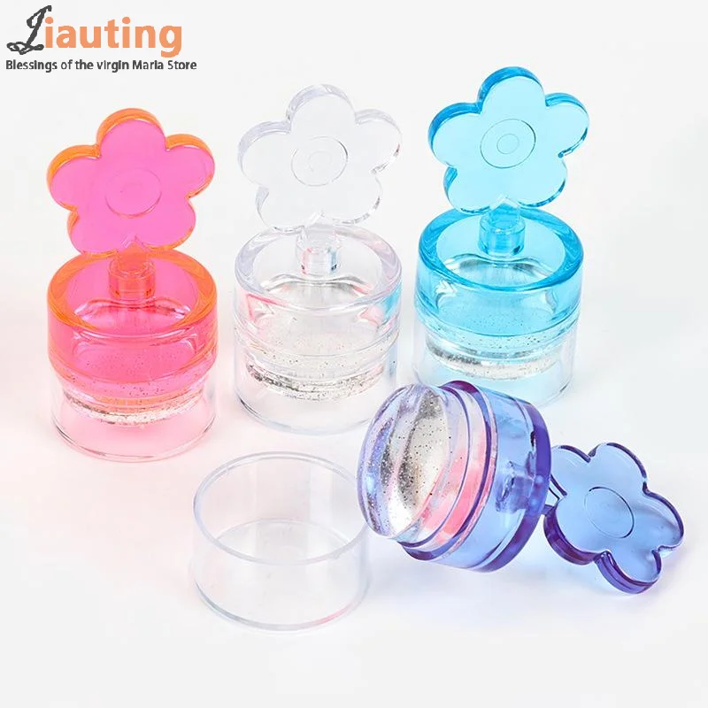 1 set bloemvorm nagel stamper doorzichtige siliconen kop manicure schraper overdracht sjablonen afdrukken kits nail art stempelplaten