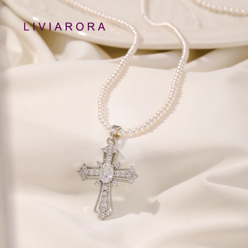1Pc 18K Gold Plated Brass Vintage Cross Pendant Charms Zircon Ornate Gothic Hollow Out Religious Cross Charms For Religious Wear